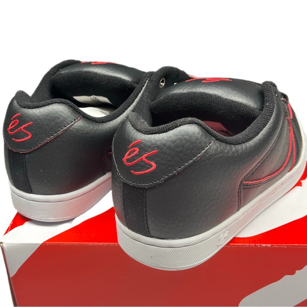 ES ACCEL OG retro black and red all leather chunky skateboarding shoes - Picture 7 of 11